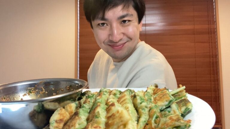 水菜チヂミ作るASMR　【Cooking Sound】