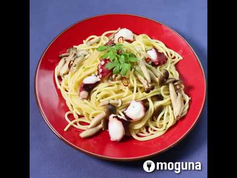 タコを使ったカジュアルなパスタ タコときのこのオイルパスタ ｜ moguna[モグナ]