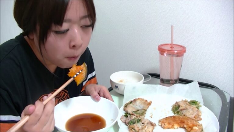 【とろける甘さ】かぼちゃの天ぷら＆豚肉とシソの天ぷら【白米】