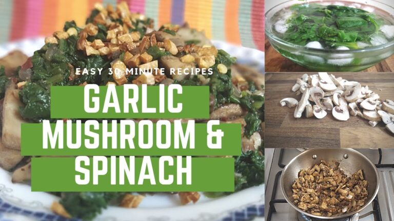 Garlic Mushroom & Spinach | Quick Appetizer Recipe - Vegetarian Starter | Foodtopia Recipes
