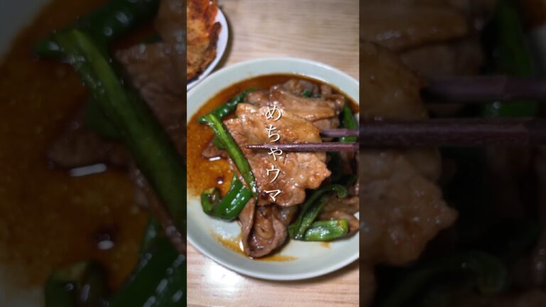 私の昨日の晩ごはん【牛肉とピーマンの炒めもの、キムチチヂミ、豆腐とネギの味噌汁、ご飯】#shorts