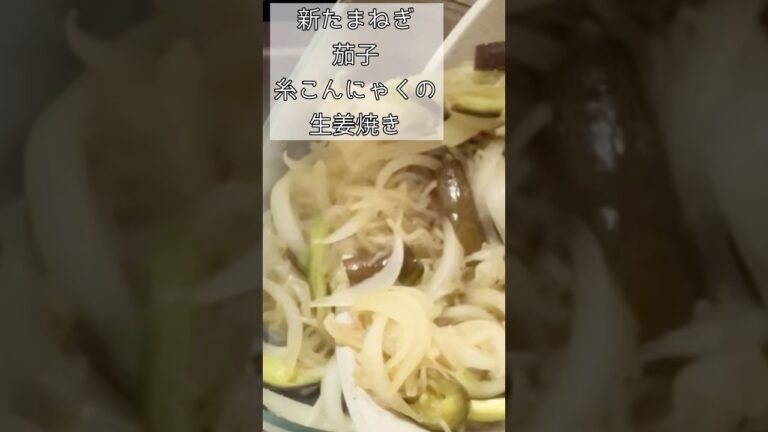 新たまねぎ茄子入り糸こんにゃくの生姜焼き　#shorts #簡単レシピ #料理 #おうちごはん