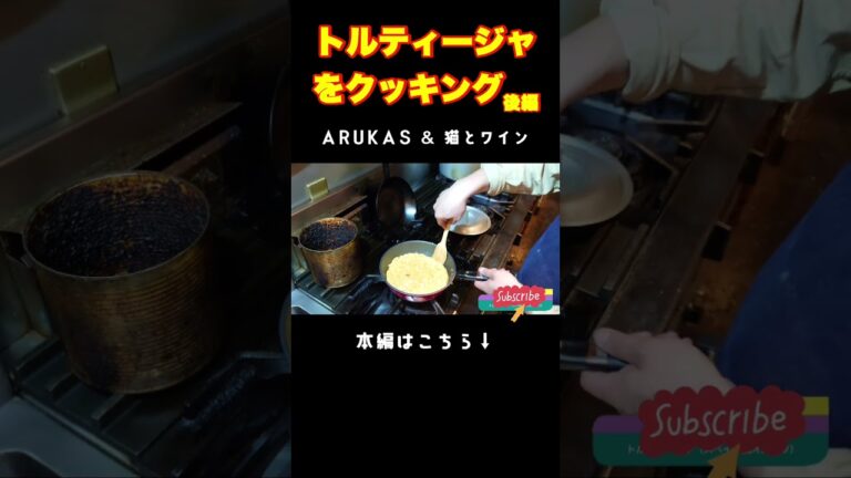 トルティージャをクッキング ARUKAS & 猫とワイン #ワイン #ペアリング #arukas #猫とワイン #グルメ #ワイン #オムレツ #スペイン風 #新玉ねぎ #新じゃが #shorts
