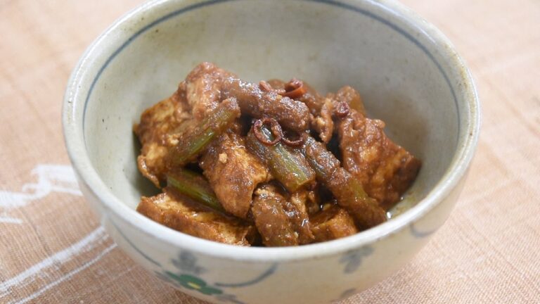 西川和尚のらくらく精進料理　フキと厚揚げのゴマみそ炒め煮