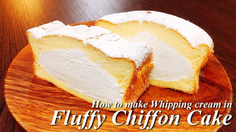 生クリームたっぷり♪『幸せのふんわり生シフォンケーキ』 How to make Whipping cream in Fluffy Chiffon Cake
