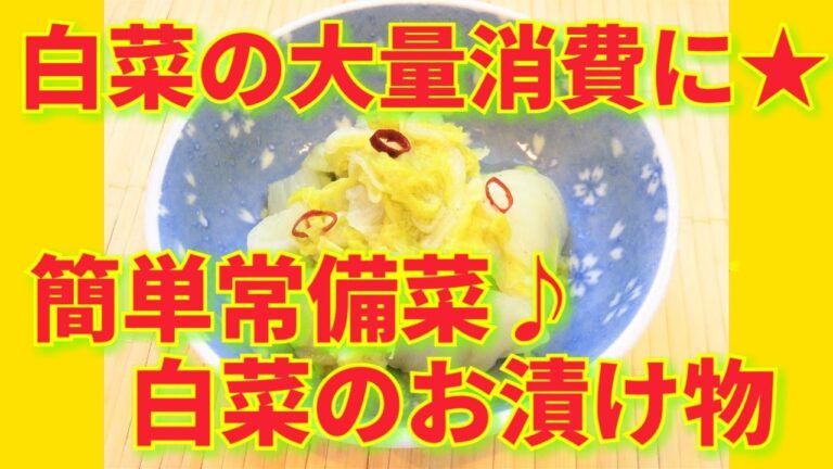 ★レシピ動画★白菜の大量消費にも★簡単常備菜♪すぐできる白菜のお漬け物☺★【hirokoh(ひろこぉ)のおだいどこ】