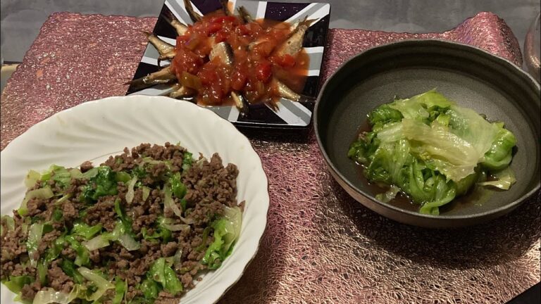 挽肉とレタスの炒め物