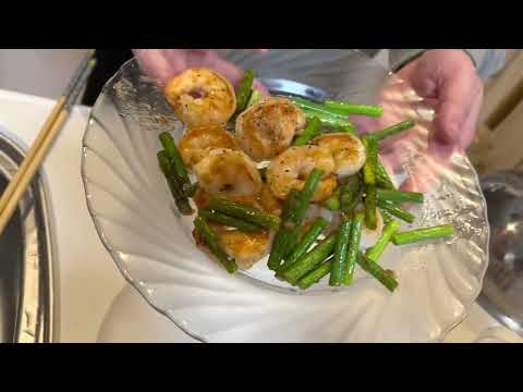 エビとニンニクの芽炒め　編。