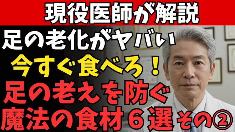 【第２弾】足腰が若返る！？医師が毎日食べている6つの食材【老後・老後の危険・老後問題・老後対策・安心な老後・老化・老化予防・老化対策・高齢者・シニア世代・介護・要介護・若返り・長生き・長寿・健康】