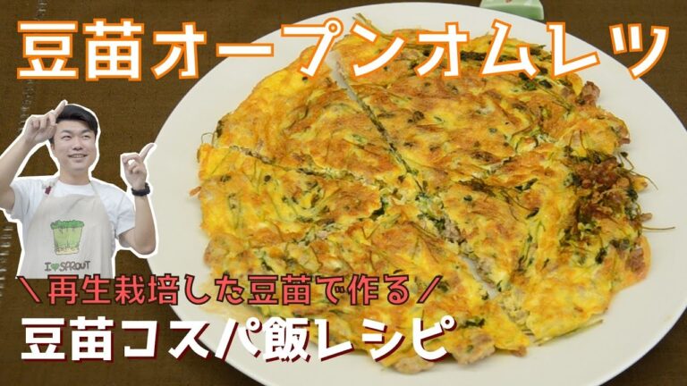 再収穫した豆苗で何作る？〜豆苗オープンオムレツ編〜【豆苗コスパ飯シリーズ】