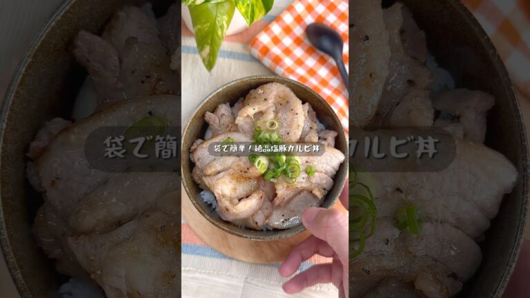 袋で味付け完了！絶品塩豚カルビ丼