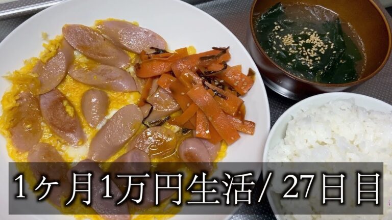 【1ヶ月1万円生活27日目】魚肉ソーセージで卵料理を作ったよ♪