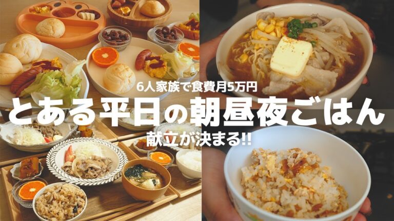 定番食材でとある平日の朝昼夜ごはん | 時短 | 節約レシピ | 晩ごはん | 朝ごはん