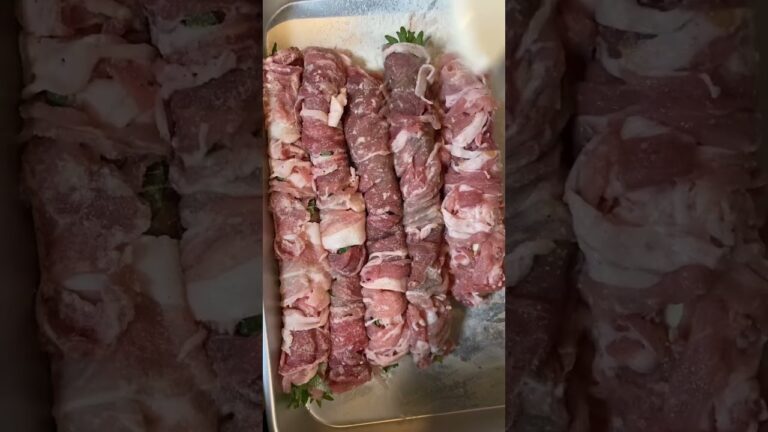 昨夜の夕飯♪豚肉梅紫蘇巻き😋