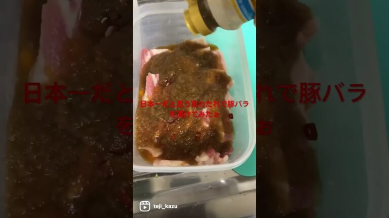 大好きな宮のたれで豚バラを一日漬けてみたら最強#豚バラ#豚肉#焼肉#漬け焼肉#たれ#タレ#焼肉のタレ #宮のたれ