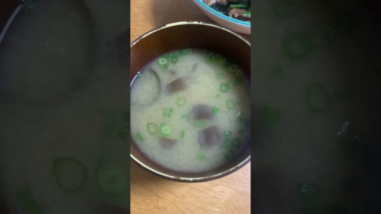 本日の味噌汁　#なす　＃ネギ　＃味噌汁