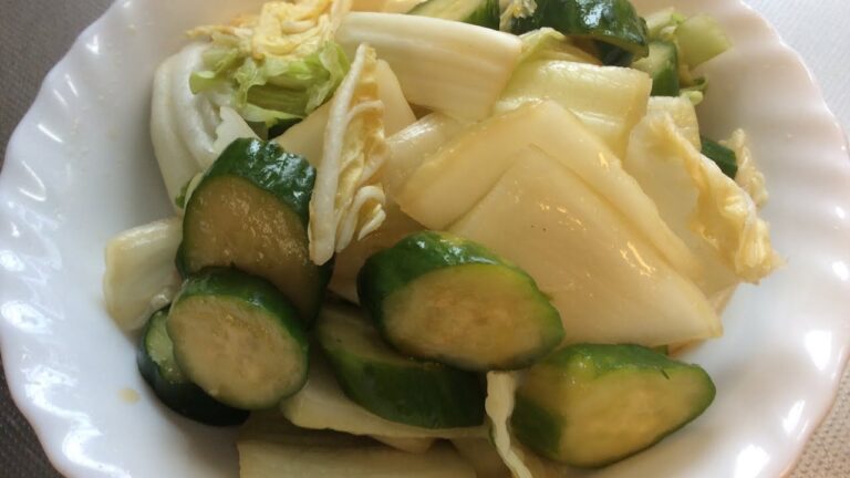 白菜ときゅうりのめんつゆわさび漬け