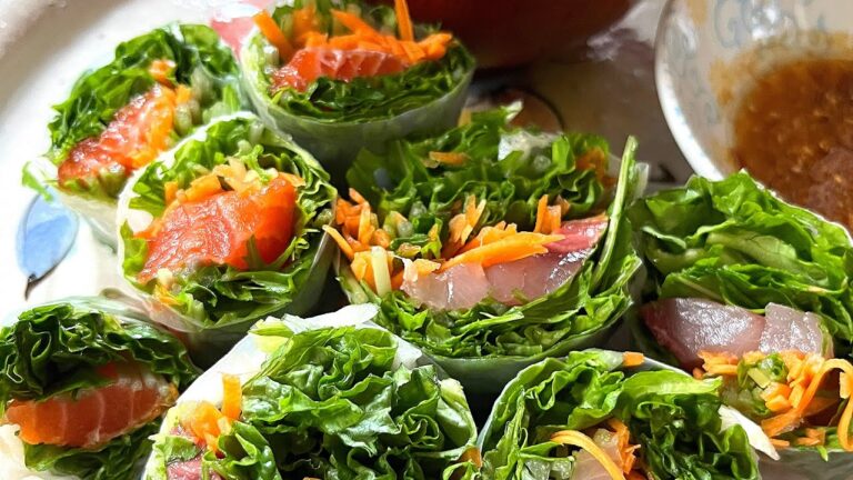 ライスペーパーを使って簡単生春巻きレシピ(ぶり＆サーモン)