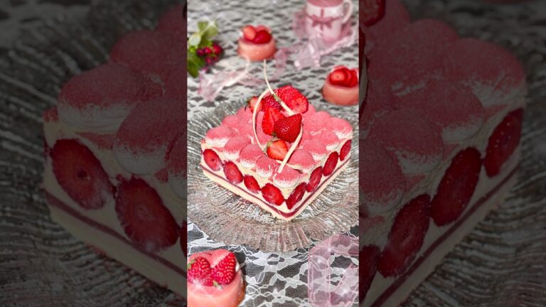 思いついて作ったイチゴティラミス🍓ゼラチンの量間違ってケーキ崩れかけたけどセーフ？！՞ ̥_  ̫ _ ̥՞♡ #ティラミス #ケーキ #vlog #スイーツ #cake