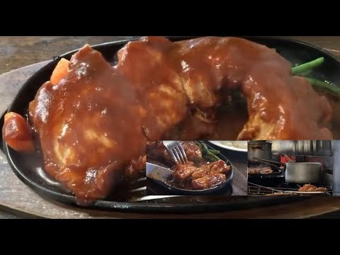 [北海道デカ盛り] 室蘭の超巨大ポークチャップ Muroran Jumbo steak,tastes no doubt, yummy;) May 2017