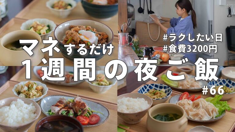 【1週間献立】3200円で作る節約夜ご飯｜ラクしたい日の簡単夜ご飯おかず #66
