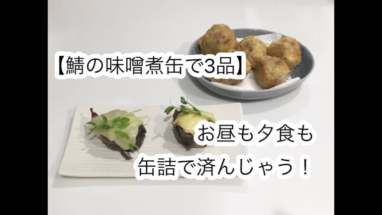【鯖の味噌煮缶で3品】主食もおかずも鯖缶でOK！節約作り置きおかずにも！