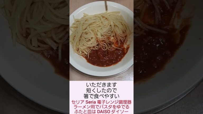 レンジで ショート パスタ とろける チーズ レンチン Seria セリア 電子レンジ調理器 らーめん用 DAISO ダイソー 自作 ミートソース 簡単 料理 調理 2022年12月
