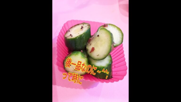 お弁当今日の一品  キュウリのゆかり浅漬け OBENTO