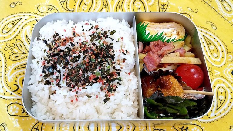 【お弁当】超カンタン！卵焼き・ピーマンの和え物・ベーコンポテト【obento・Lunch box】
