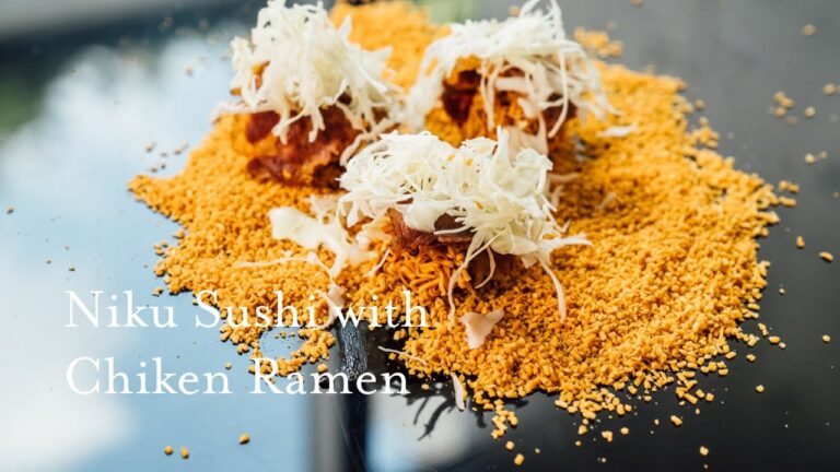 【一人暮らしレシピ】チキンラーメンで作る肉寿司 /  Niku Sushi with chicken ramen 【アレンジ】
