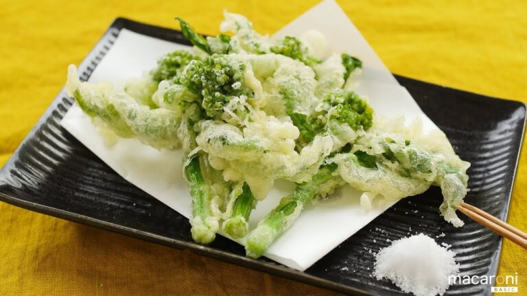 【基本のレシピ】苦味も絶品！ サクッと 衣の 菜の花の 天ぷら のレシピ 作り方