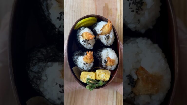 【天むす弁当】#shorts # #お弁当の詰め方 #冷凍食品 #エビフライ #わっぱ弁当