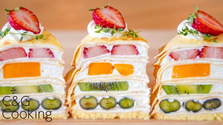 4種のフルーツで作る綺麗な断面のミルクレープの作り方 | お菓子作り ミルクレープ
