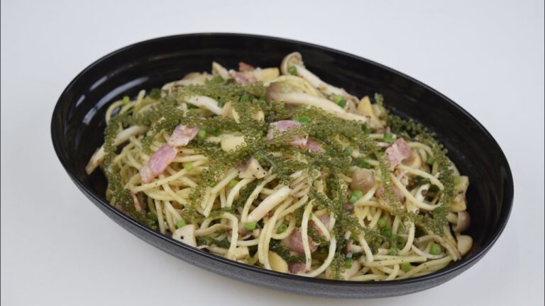 海ぶどうを使って【和風パスタ】を作ってみました