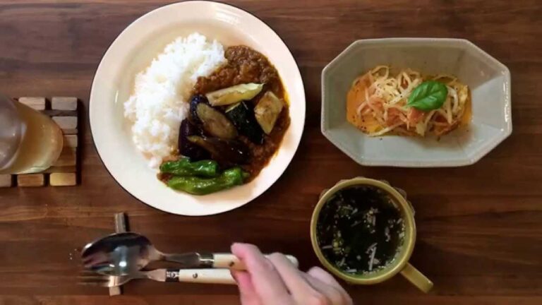 Zucchini & Eggplant Qeema Curry 揚げ茄子とズッキーニのキーマカレー、もやしのカルボナーラ 【TODAY's TABLE】Jun 17, 2015