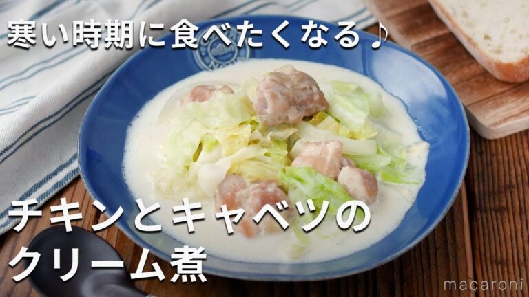 【チキンとキャベツのクリーム煮】生クリーム不要！牛乳で作る！寒い時期にピッタリ♪