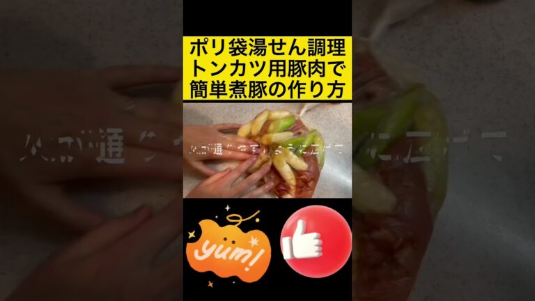 トンカツ用豚肉で簡単煮豚の作り方　ポリ袋クッキング #おうちごはん #cooking #料理