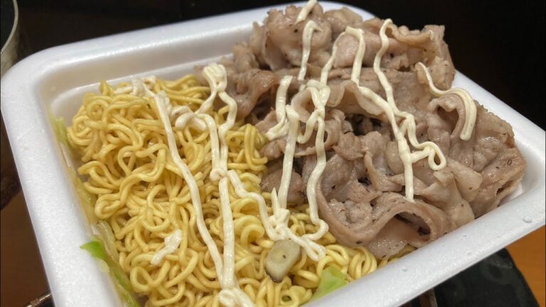 年越しベィクドそば豚バラ肉マヨをハイボールでキメるだけの動画