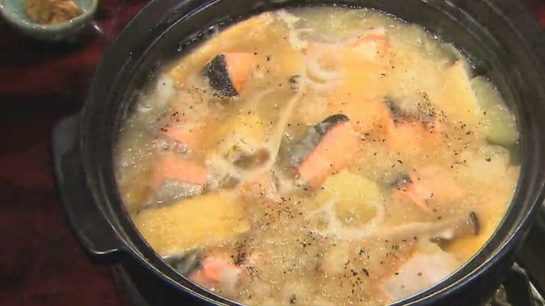 鮭のみぞれ鍋   合わせ味噌バター