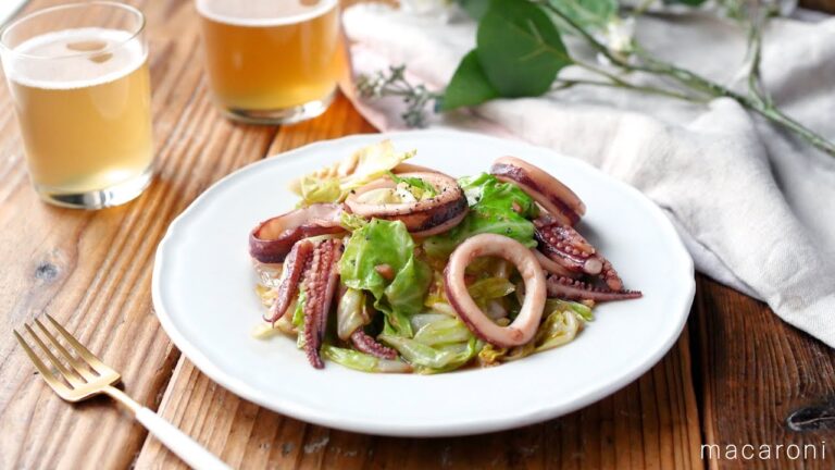 【いかとキャベツのバター醤油炒め】パパッと炒めるだけの簡単レシピ！おつまみにも♪