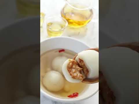 【台湾の味を再現】もちもち団子の中からとろ～りピーナッツ｜湯圓の簡単レシピ｜How to make Tangyuan｜#Shorts