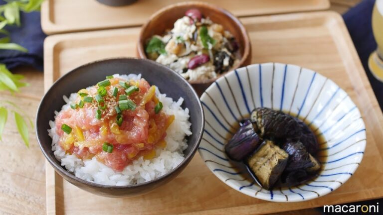 【30分で毎日定食】火を使わずにごちそう！ とろ たく 丼 定食 のレシピ 作り方