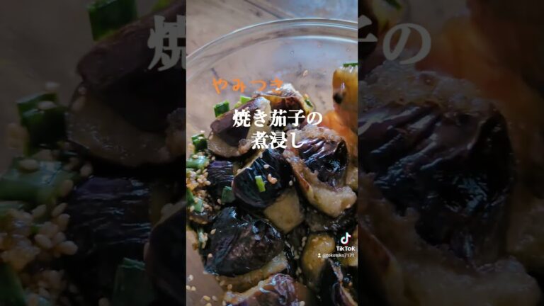 やみつき【焼き茄子の煮浸し】 #shorts  #lunch #料理 #music 野菜