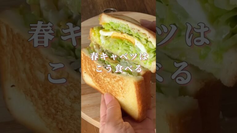 【春キャベツはこう食べる！】春キャベツと卵のワンパンホットサンド  #朝ごはん #ホットサンド #ワンパンレシピ #ワンパントースト #食パンアレンジ  #簡単レシピ