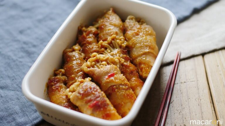 【作り置き】しゃきっと歯ごたえ！ 肉巻き えのきの ピリ辛 味噌焼き のレシピ 作り方
