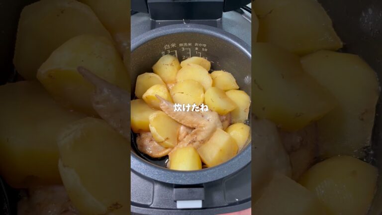 【簡単レシピ】炊飯器でじゃがいもと手羽先の甘辛煮！ #炊飯器