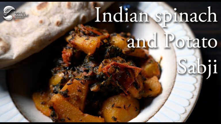 インドカレー レシピ ★ 基本のスパイスで作る ツルムラサキとポテトのサブジ  ★ Indian cuisine How to make Indian spinach and Potato Sabji
