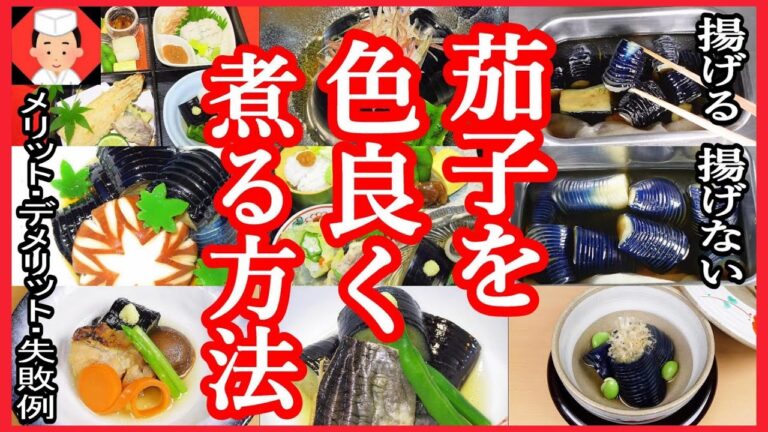 茄子 レシピ 基本の作り方とコツや失敗例・簡単な調味料割合【色よく煮る方法・なすの揚げ浸し・なすの煮浸し・煮物レシピ】Japanese food👉#和食レシピ日本料理案内所