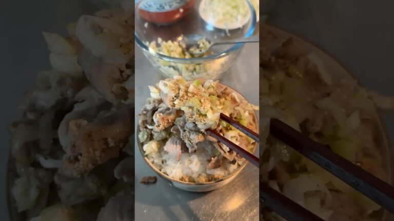 至高のネギ塩豚丼レシピ #cooking #丼  #shorts