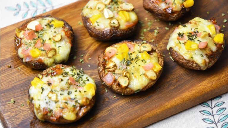 ミニチュアでカワイイ🍄シイタケピッツァ！ ~ shiitake pizza【料理レシピはParty Kitchen🎉】